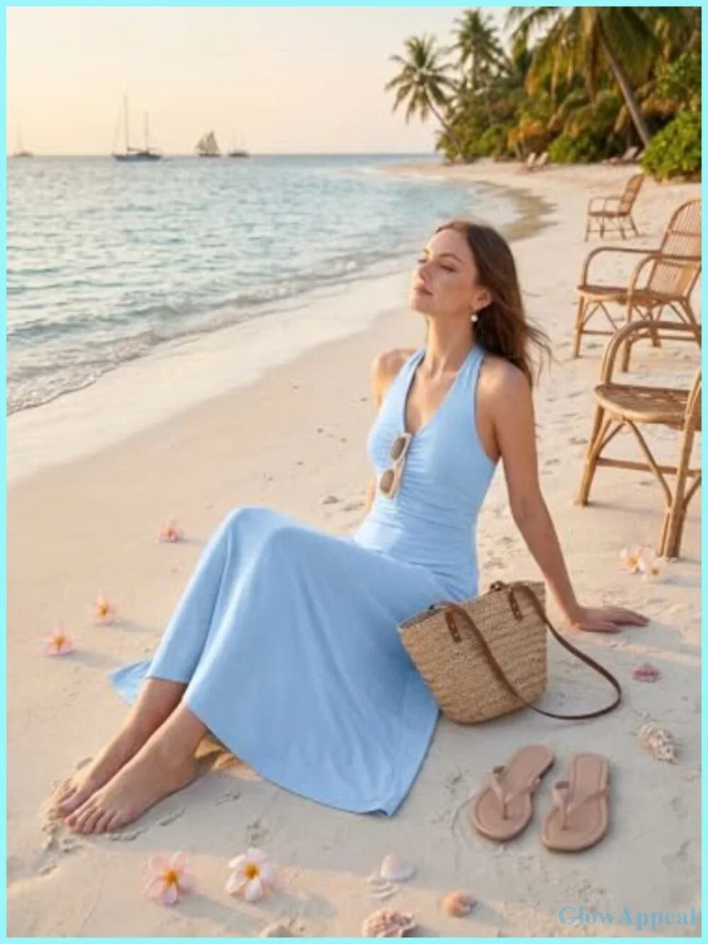 Formal Halter Maxi Dress - Backless Sleeveless V Neck Ruched Cocktail Wedding
